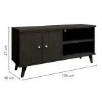 Medidas de Mueble Mesa para TV Bertolini R 631 Hasta 50 Pulgadas con 2 puertas 2 nichos color Imbuia