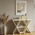Aparador Bertolini Estrella Credenza Moderna con 3 estantes Off White
