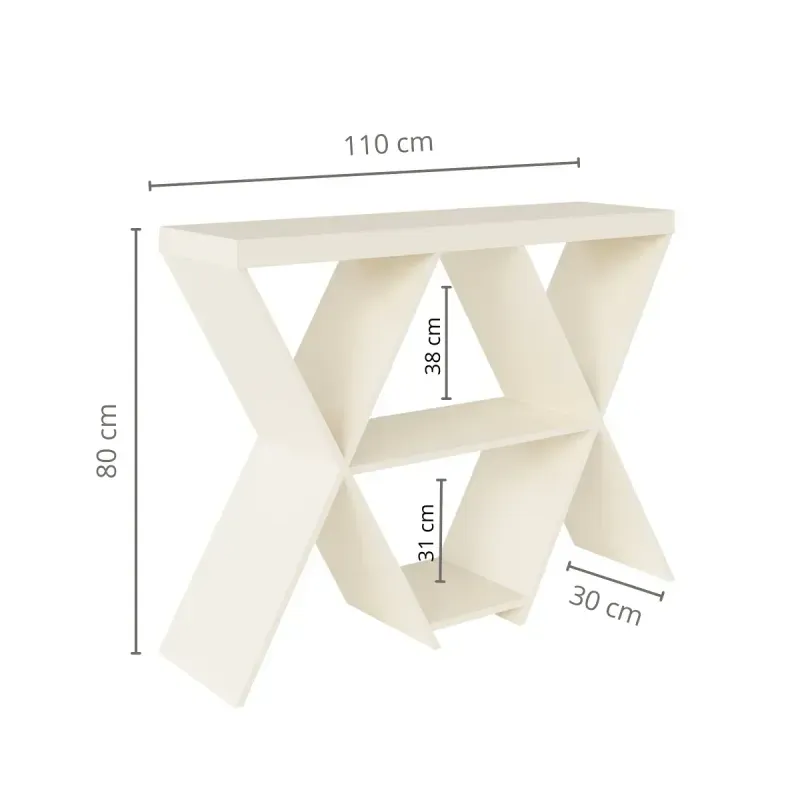Medidas de un Aparador Buffetera Bertolini Estrella Credenza Moderna con 3 estantes Off White