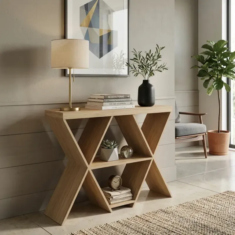 Aparador Bertolini Estrella Credenza Moderna con 3 estantes Roble