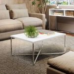 Mesa de Centro Bertolini 1271 para Sala color Blanco Cromado