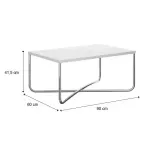 Medidas de una Mesa de Centro Moderna Bertolini 1271 Mesa Auxiliar para Sala color Blanco Cromado