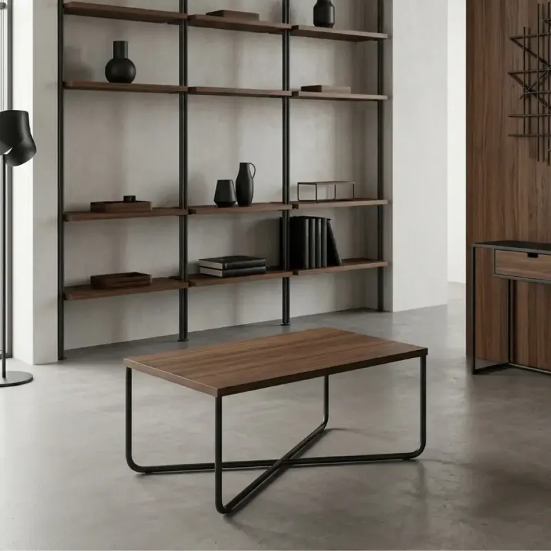 Mesa de Centro Moderna Bertolini 1271 para Sala color Legno Negro