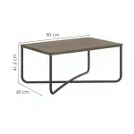 Medidas de una Mesa de Centro Moderna Bertolini 1271 Mesa Auxiliar para Sala color Legno Negro
