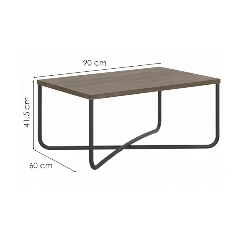 Medidas de una Mesa de Centro Moderna Bertolini 1271 Mesa Auxiliar para Sala color Legno Negro