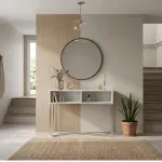 Aparador Bertolini 1273 Buffetera con 2 Nichos color Blanco Cromado