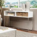Credenza Bertolini 1273 Buffetera con 2 Nichos color Blanco Cromado