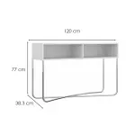 Medidas del Aparador Credenza Bertolini 1273 Buffetera con 2 Nichos color Blanco Cromado