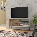 Mesa de TV de hasta 32 Pulgadas Bertolini FRIZZ FILET color Blanco con Buriti