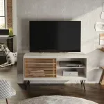 Mueble de TV de hasta 32 Pulgadas Bertolini FRIZZ FILET color Blanco con Buriti
