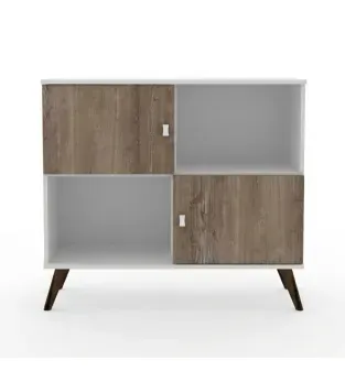 Aparador Credenza Bertolini RT 3011 Bufetera con 2 Puertas 2 Nichos color Blanco Rústico