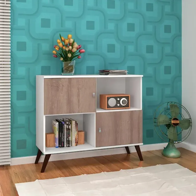Credenza Bertolini RT 3011 Bufetera con 2 Cajones 2 Nichos color Blanco Rústico