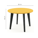 Medidas de Mesa de Centro Moderna Bertolini RT 3082 Mesa Auxiliar Para Sala color Amarillo