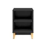 Mesa Lateral, De Noche, Bertolini LE 6005 Mesa Auxiliar para Sala con 2 Nichos color Negro