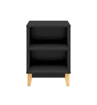 Mesa Lateral, De Noche Auxiliar, Bertolini LE 6005 con 2 Nichos color Negro