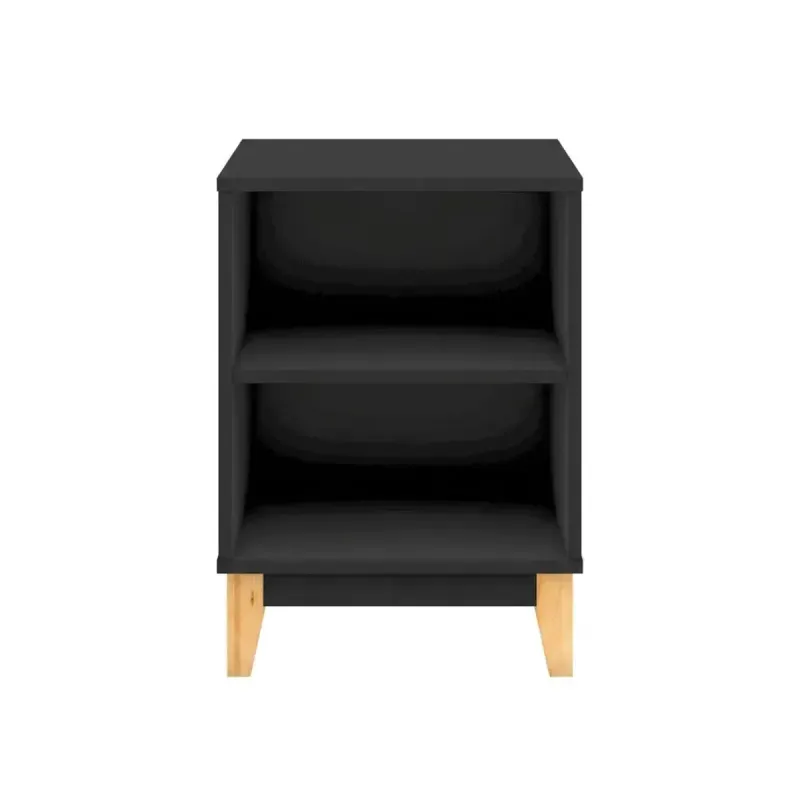 Mesa Lateral, De Noche, Bertolini LE 6005 Mesa Auxiliar para Sala con 2 Nichos color Negro