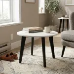 Mesa de Centro Moderna Bertolini RT 3082 Para Sala color Blanco