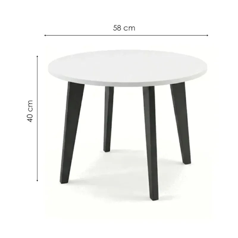 Medidas de Mesa de Centro Moderna Bertolini RT 3082 Mesa Auxiliar Para Sala color Blanco
