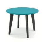 Mesa de Centro Moderna Bertolini RT 3082 Mesa Auxiliar Para Sala color Turquesa