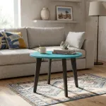 Mesa de Centro Bertolini RT 3082 Mesa Auxiliar Para Sala color Turquesa
