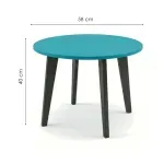 Medidas de Mesa de Centro Moderna Bertolini RT 3082 Mesa Auxiliar Para Sala color Turquesa