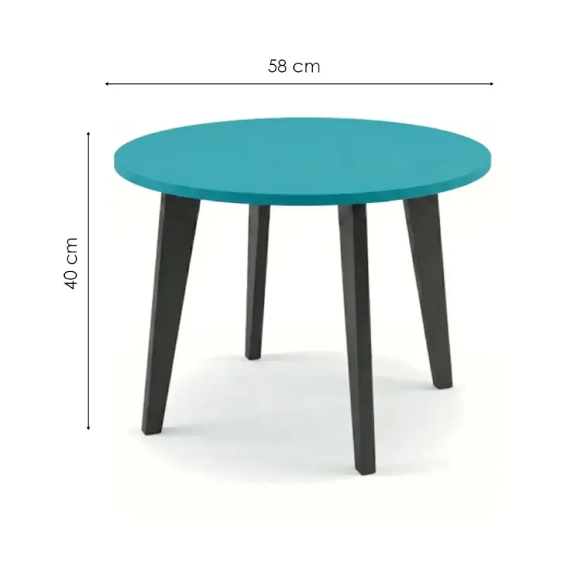 Medidas de Mesa de Centro Moderna Bertolini RT 3082 Mesa Auxiliar Para Sala color Turquesa