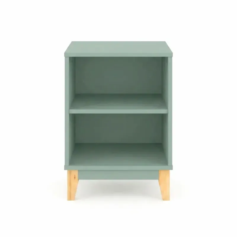Mesa Lateral, De Noche, Bertolini LE 6005 Mesa Auxiliar para Sala con 2 Nichos color Verde