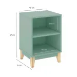 Medidas de Mesa Lateral, De Noche, Bertolini LE 6005 Mesa Auxiliar para Sala con 2 Nichos color Negro