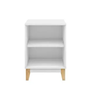 Mesa Lateral, De Noche Auxiliar, Bertolini LE 6005 con 2 Nichos color Blanco