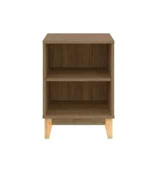 Mesa Lateral, De Noche Auxiliar, Bertolini LE 6005 con 2 Nichos color Freijo