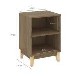 Medidas de Mesa Lateral, De Noche, Bertolini LE 6005 Mesa Auxiliar para Sala con 2 Nichos color Freijo