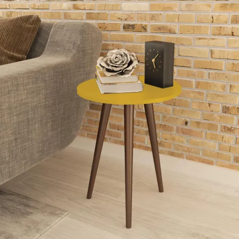 Mesa Lateral Bertolini RT 3099 Mesita De Noche para Sala color Amarillo