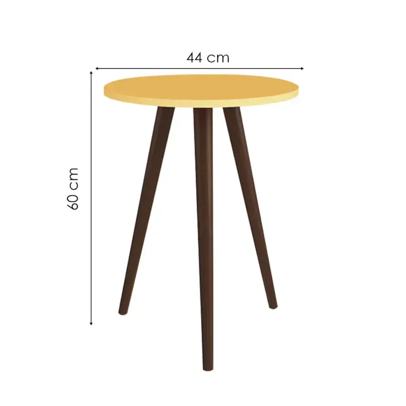 Medidas de Mesa Lateral Auxiliar Bertolini RT 3099 Mesita De Noche para Sala color Amarillo