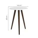 Medidas de Mesa Lateral Auxiliar Bertolini RT 3099 Mesita De Noche para Sala color Blanco