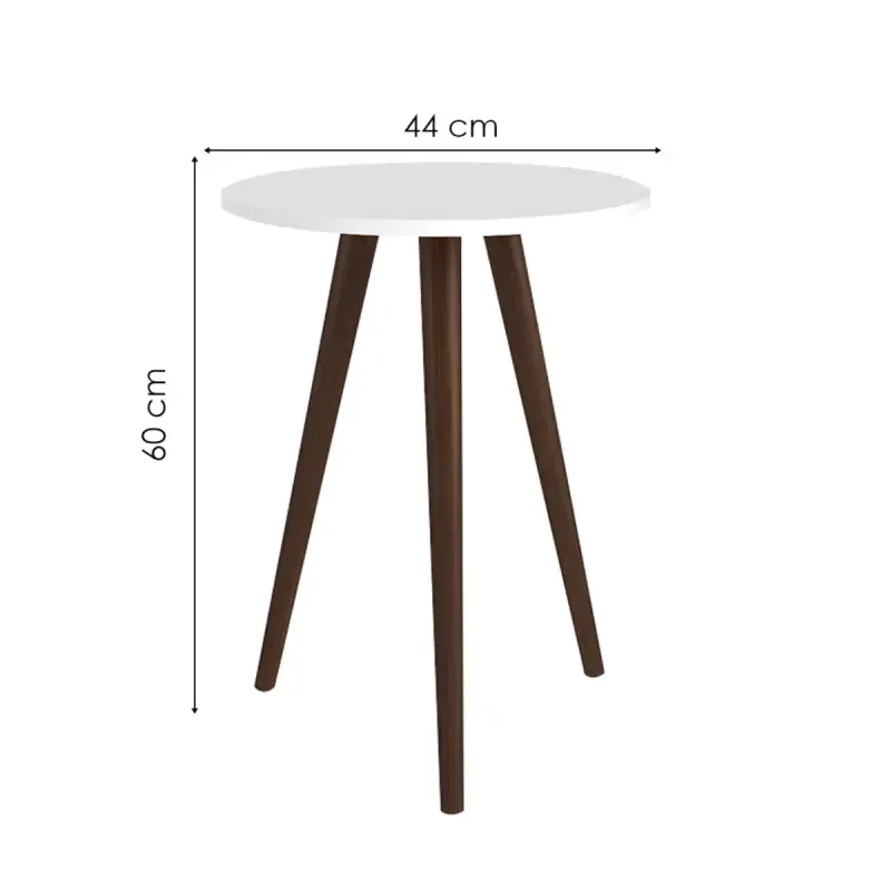 Medidas de Mesa Lateral Auxiliar Bertolini RT 3099 Mesita De Noche para Sala color Blanco