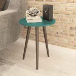 Mesa Lateral Bertolini RT 3099 Mesita De Noche para Sala color Turquesa