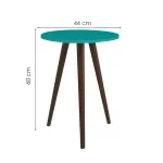 Medidas de Mesa Lateral Auxiliar Bertolini RT 3099 Mesita De Noche para Sala color Turquesa
