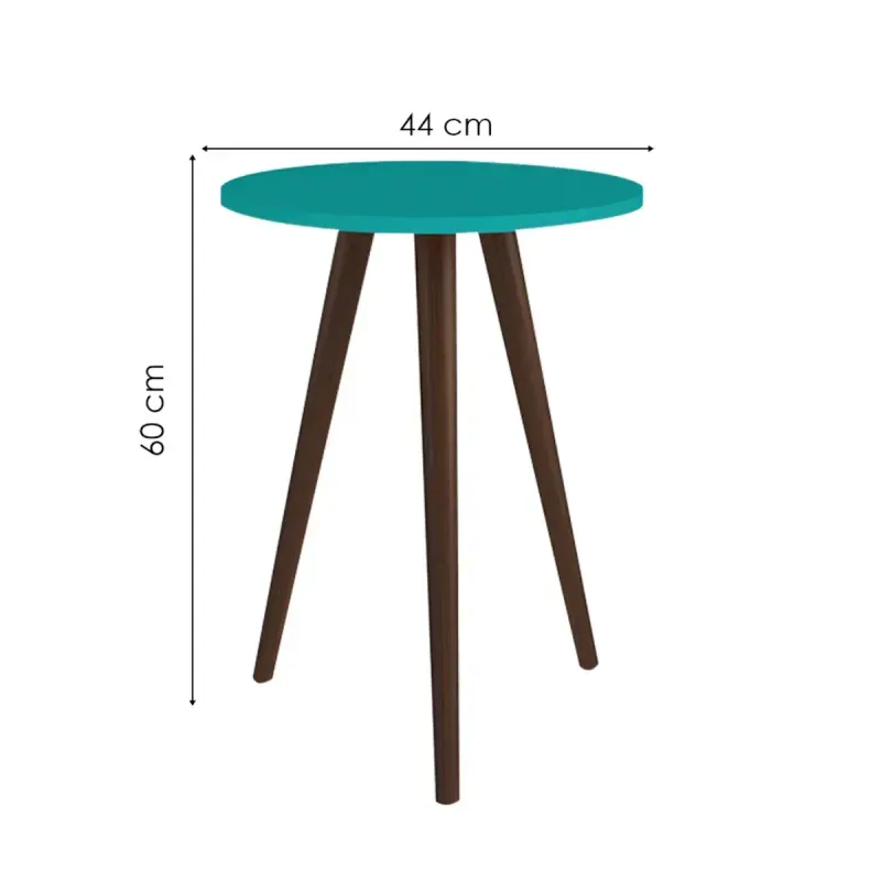 Medidas de Mesa Lateral Auxiliar Bertolini RT 3099 Mesita De Noche para Sala color Turquesa