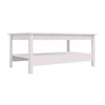 Mesa de Centro Moderna Bertolini R 618 Mesa Auxiliar para Sala Dos niveles Color Blanco