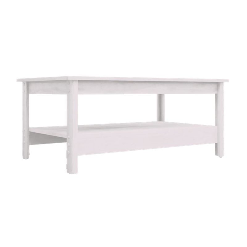 Mesa de Centro Moderna Bertolini R 618 Mesa Auxiliar para Sala Dos niveles Color Blanco