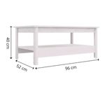 Medidas de Mesa de Centro Moderna Bertolini R 618 Mesa Auxiliar para Sala Dos niveles Color Blanco