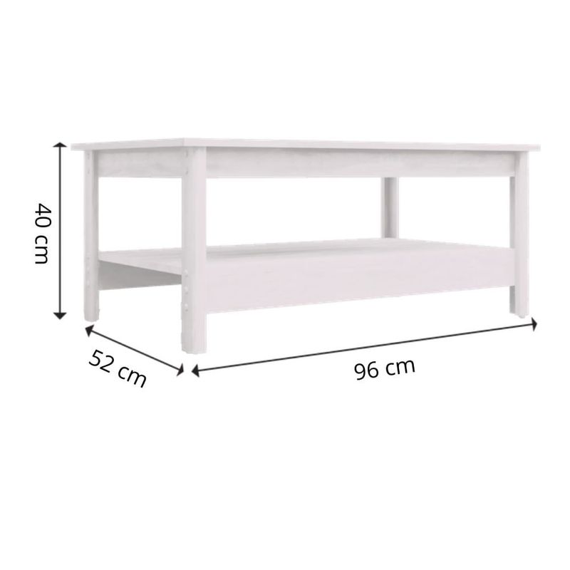 Medidas de Mesa de Centro Moderna Bertolini R 618 Mesa Auxiliar para Sala Dos niveles Color Blanco