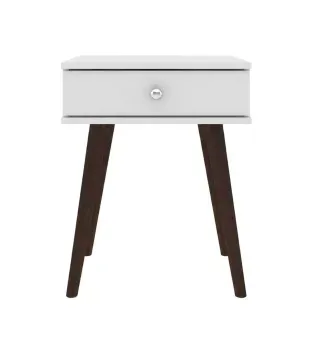 Mesa Auxiliar de Noche Moderna Bertolini RT 3072 Mesa Auxiliar con 1 cajón color Blanco