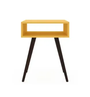 Mesa Lateral auxiliar Bertolini RT 3025 con 1 Estante color Amarillo