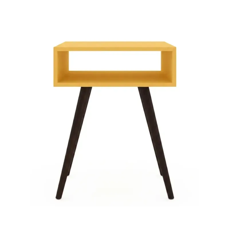 Mesa Lateral Auxiliar Bertolini RT 3025  Mesita de Noche con 1 Estante color Amarillo