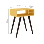 Medidas de Mesa Lateral auxiliar Bertolini RT 3025  Mesita de Noche con 1 Estante color Amarillo