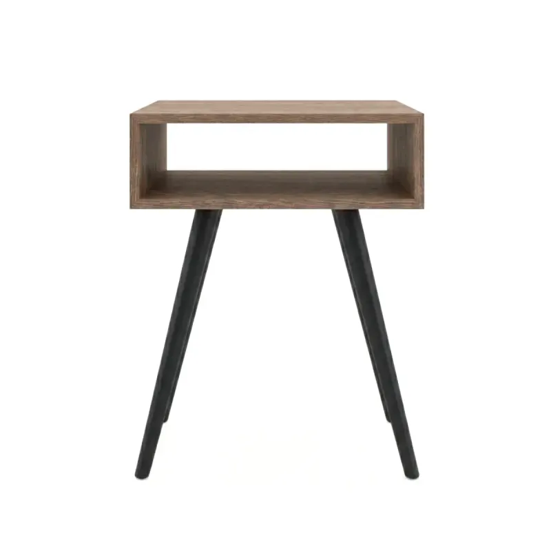 Mesa Lateral Auxiliar Bertolini RT 3025  Mesita de Noche con 1 Estante color Rústico