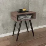 Mesa Auxiliar Bertolini RT 3025  Mesita de Noche con 1 Estante color Rústico