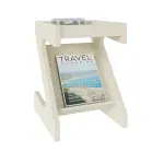 Mesa Lateral Auxiliar Bertolini Zeus Mesita de Noche con Revistero color Off White