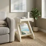 Mesa Auxiliar Bertolini Zeus Mesita de Noche con Revistero color Off White